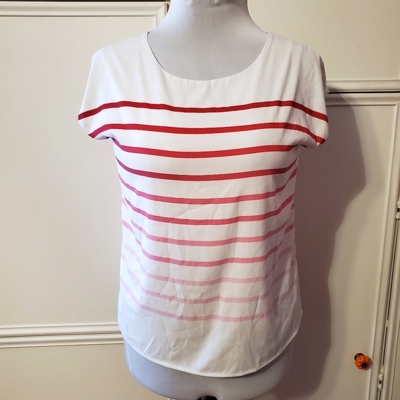 Calvin Klein Tops - Calvin Klein Pink & White Striped Sleeveless Top
